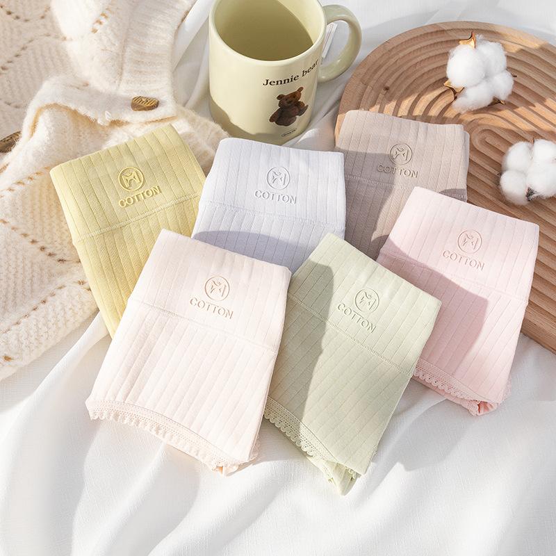10A Antibacterial Pure Cotton Women's Underwear Graphene Crotch Women's Pure Cotton Printed Mid Waist Cotton Underwear