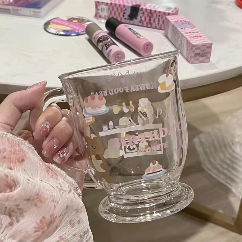 Tazza Grande in Vetro Cartone Animato Carino Shangqi