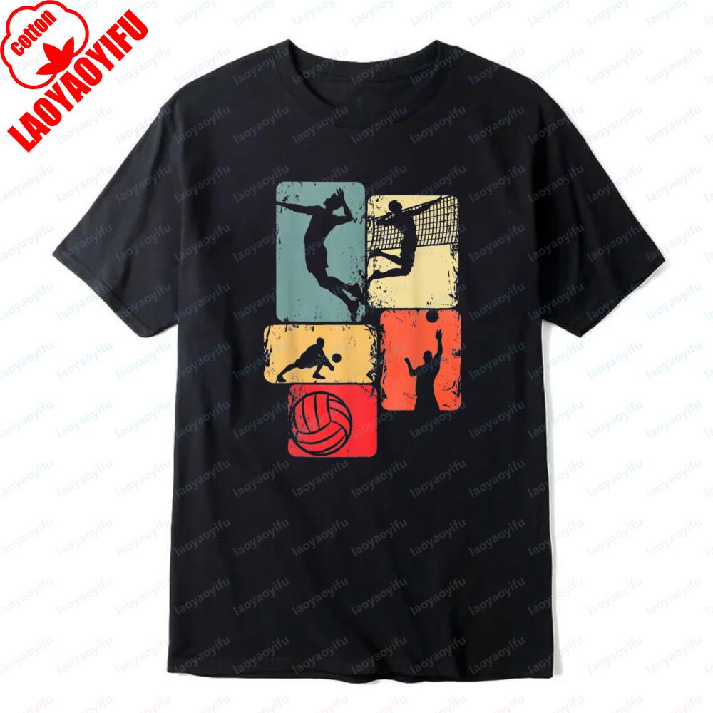 Volleyball Sport Silhouette Printed TShirt Casual Wear Breathable Outdoors Tee Athletic Fashion Women Man Tops Active Lifestyle