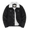Men's Corduroy Sherpa Lined Jacket Lapel Collar Button Up Multi Pocket Winter Coat