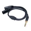 6.35mm Male Plug To Double XLR Cable Stereo Unbalanced Audible Converter Y Splitter Cord for Microphones DV Cameras