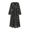 T View V-Neck String Pattern Dress_V6A-Cop003