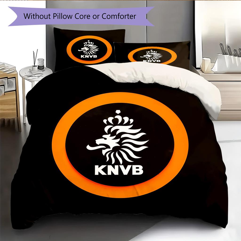 KNVB Muster Bettwäsche Bettdecke Set Heimdekoration Geschenk (1 Bettbezug + 2 Kissenbezüge (ohne Füllung))