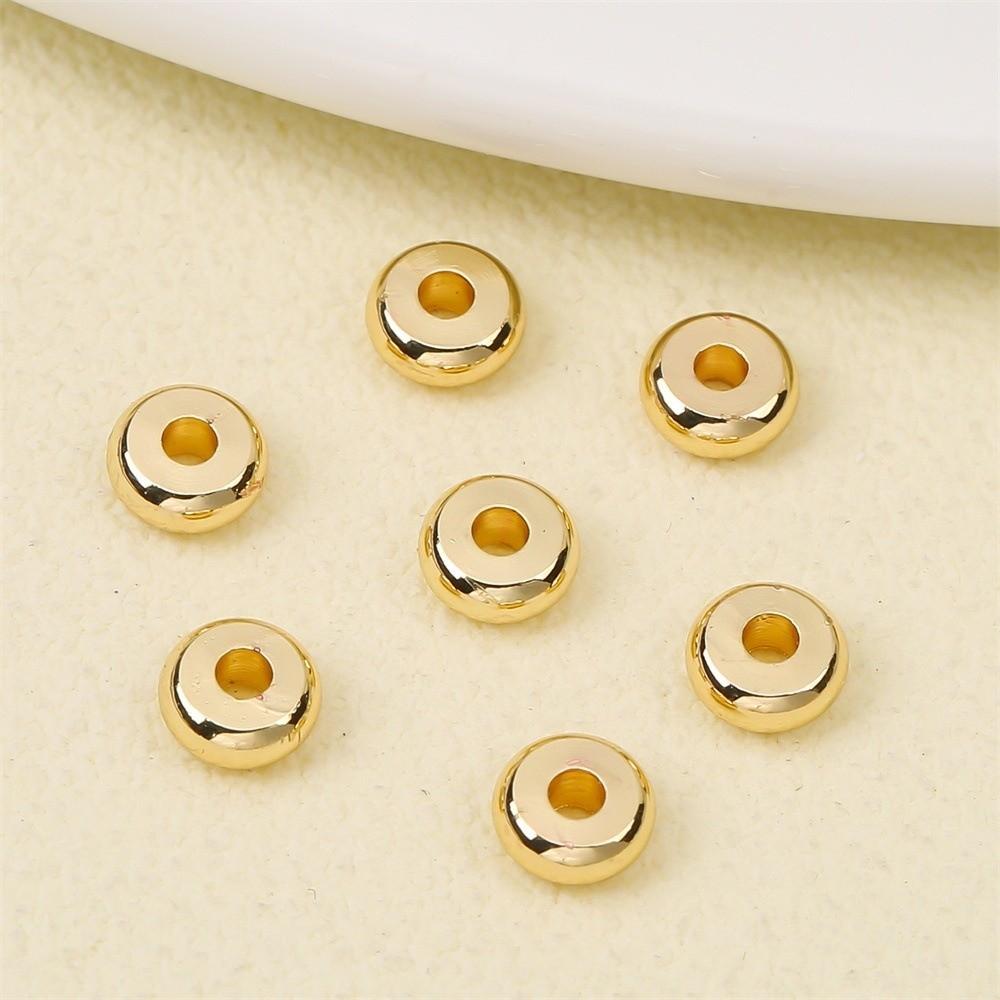 100pcs Flat Round Spacer Beads 18K Gold Plated Necklace Spacer Beads  Jewelry Making Accessory