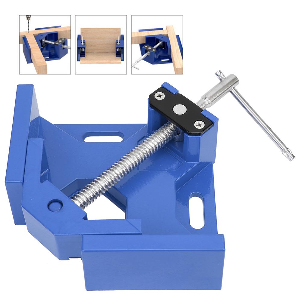 90 Degree Corner Right Angle Clamp T Handle Vice Grip Woodworking Quick Fixture (Red)