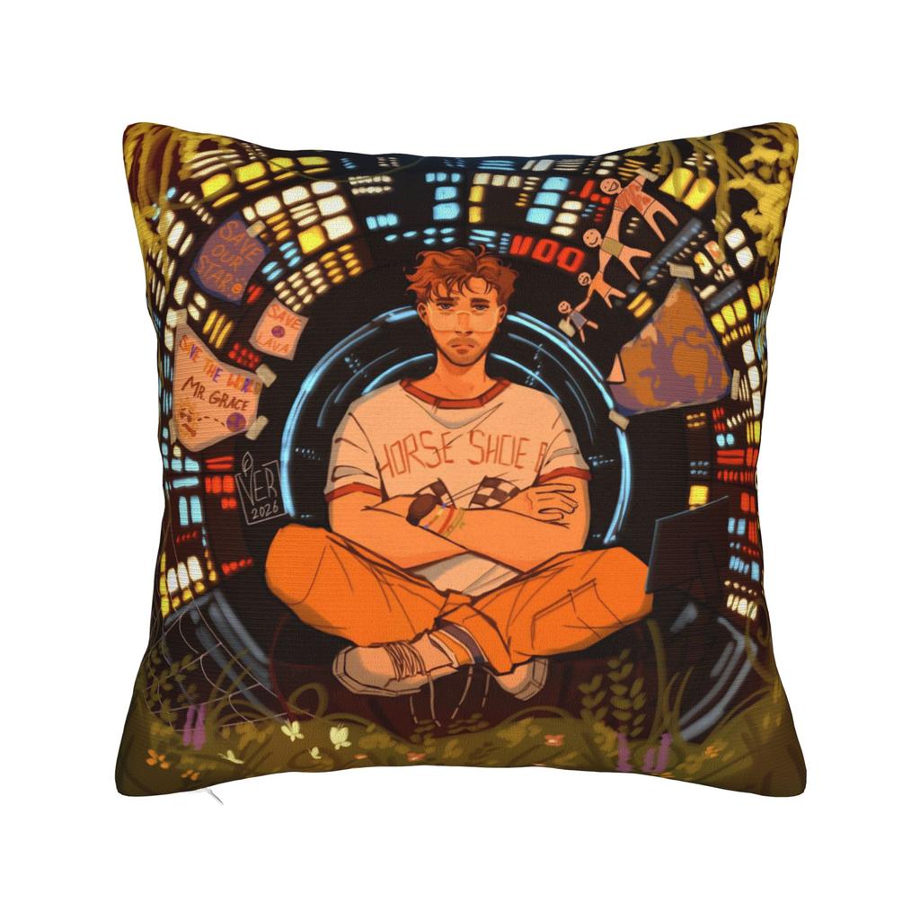 Project Hail Mary Square Pillow Cases Ryland Grace Rockys Cushion Cover Custom Polyester Decorative Pillowcover for Car 40*40cm