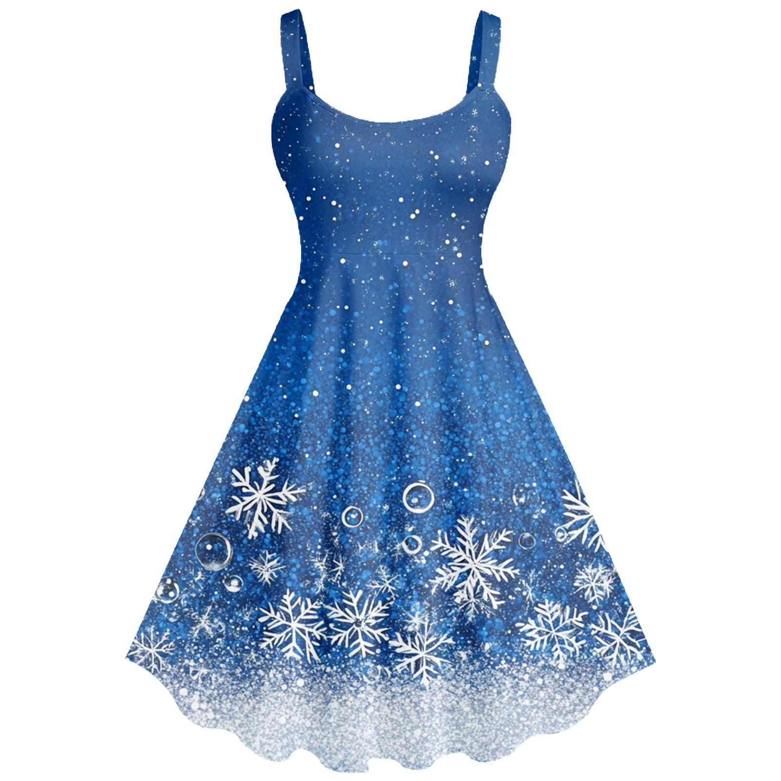 

Жіноча повсякденна модна різдвяна сексуальна ретро-сукня з підтяжками і великою спідницею M