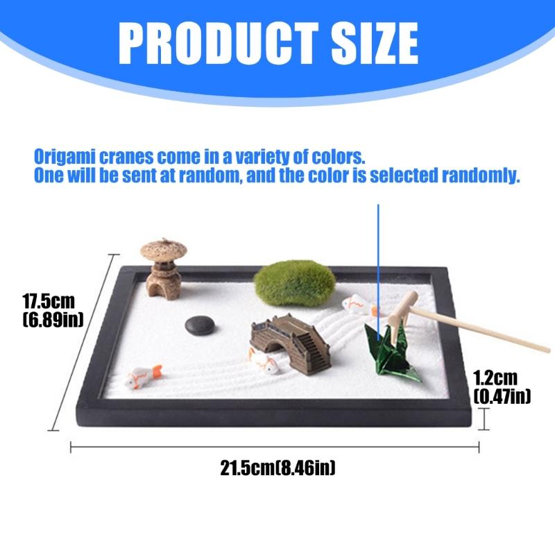 Японський сад Дзен для столу Дерев'яний пісочний сад Декорації Дзен Медитації Подарунок Сенсорний терапевтичний інструмент Усвідомленість Емоційний
