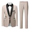 Men's Autumn Slim Fit Business Casual Suit: Tuxedo, Vest, and Pants Set for Weddings and Grooms