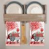 Dish Towel Soft Washable Strong Absorption Exquisite Valentine's Day Heart Print Dish Hand Towel Kitchen Accessories