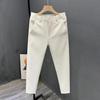 High-End Casual Men's Pants Summer Trendy Slimming Straight-Leg Pants Youth Korean Style Cropped Pants New Arrival
