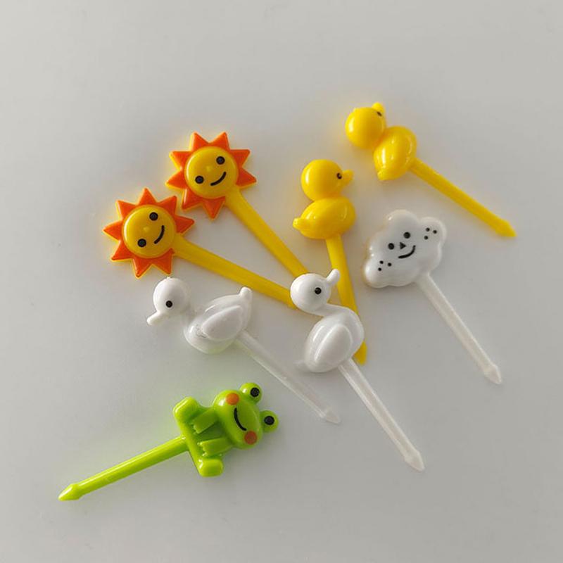 8ks/set Kreslený film Vidlička na ovoce Dětská Svačina Dezert Bento Sendvič Párátko Obědy Party Dekorace