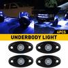 4 peças LED Azul Pedra Para Luzes Jeep Offroad Barco UTV Caminhão ATV Parte Inferior Roda US