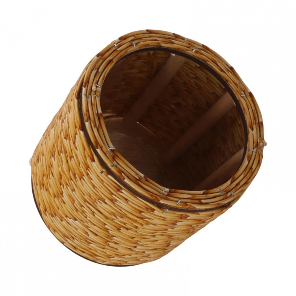 Desktop Plant Storage Indoor Rattan Flower Stand Triangular Bracket