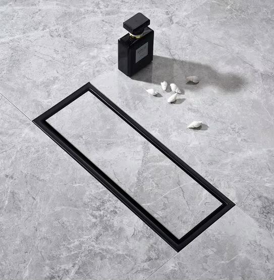 Matte Black Stainless Steel Linear Shower