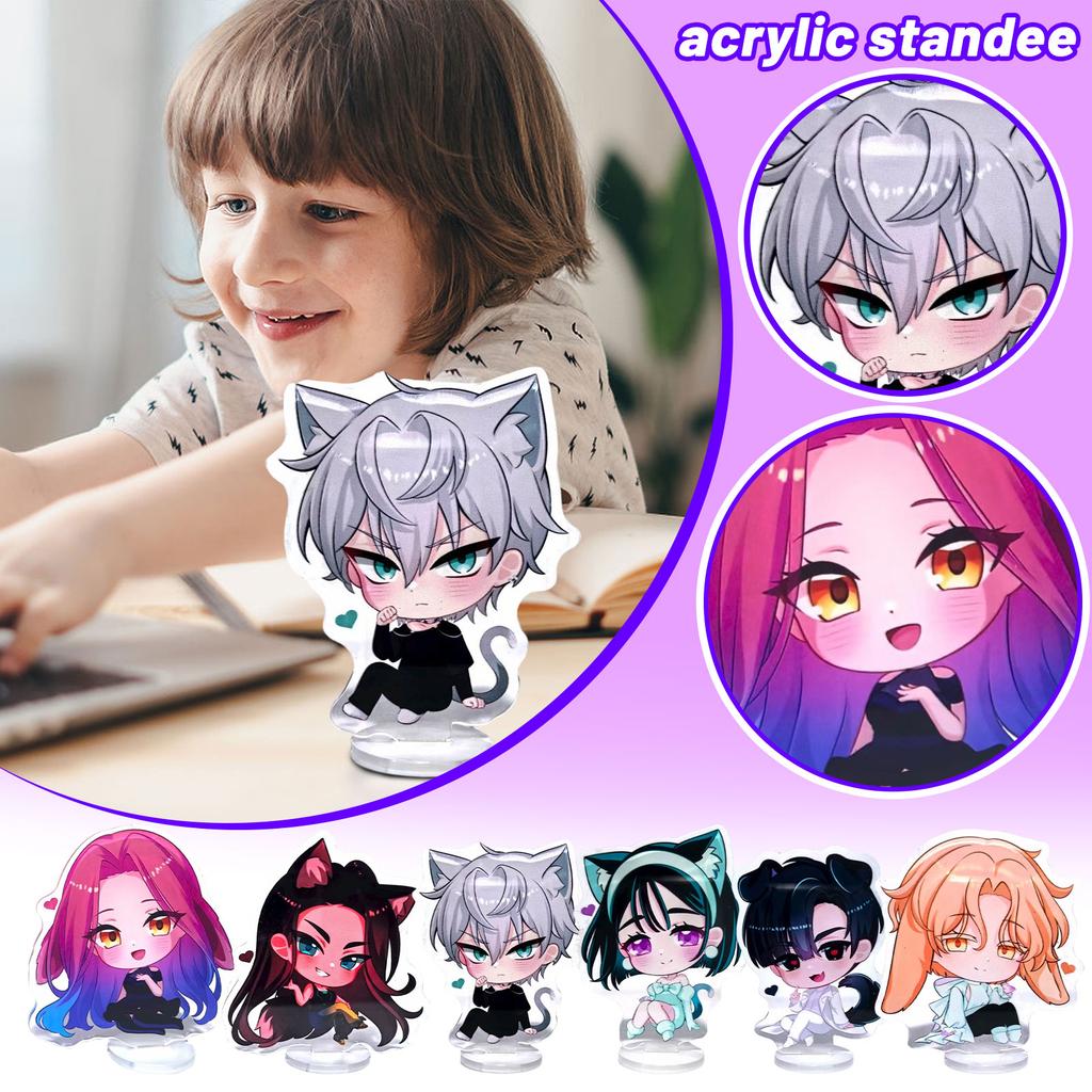 Blue Cat Transparent Double-Sided Acrylic Desktop Ornament