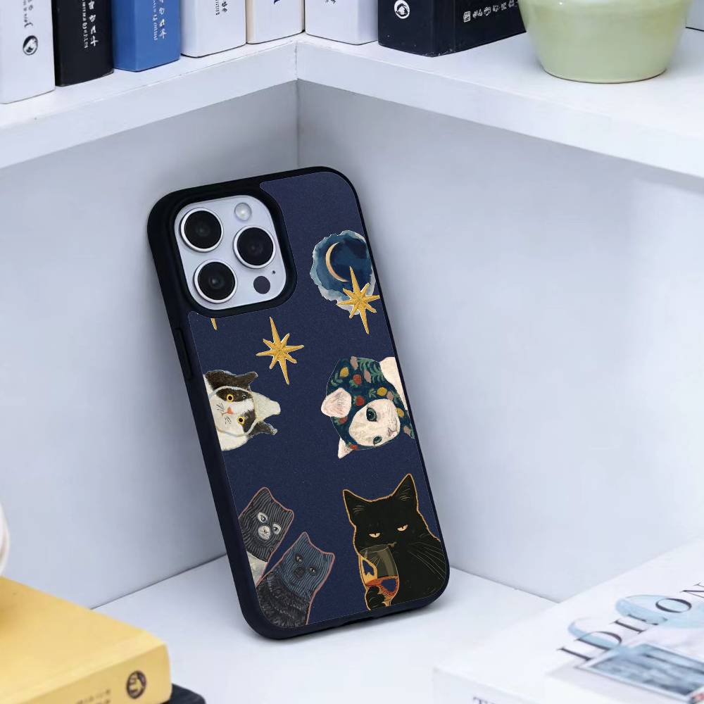 Ölgemälde Süße Katze Handyhülle Für iPhone17,16,15,14,13 Plus,Pro Max Magnetisch Für Magsafe Kabelloses Laden