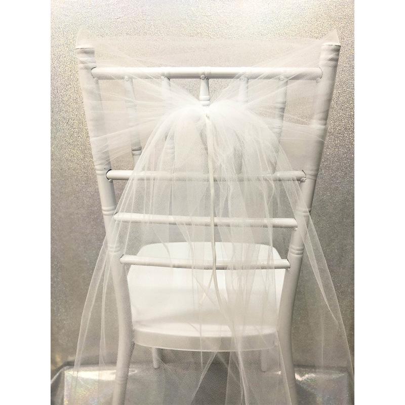 

50CM*5Y Tulle Roll Chair Back Gauze for Wedding Party Decoration білий