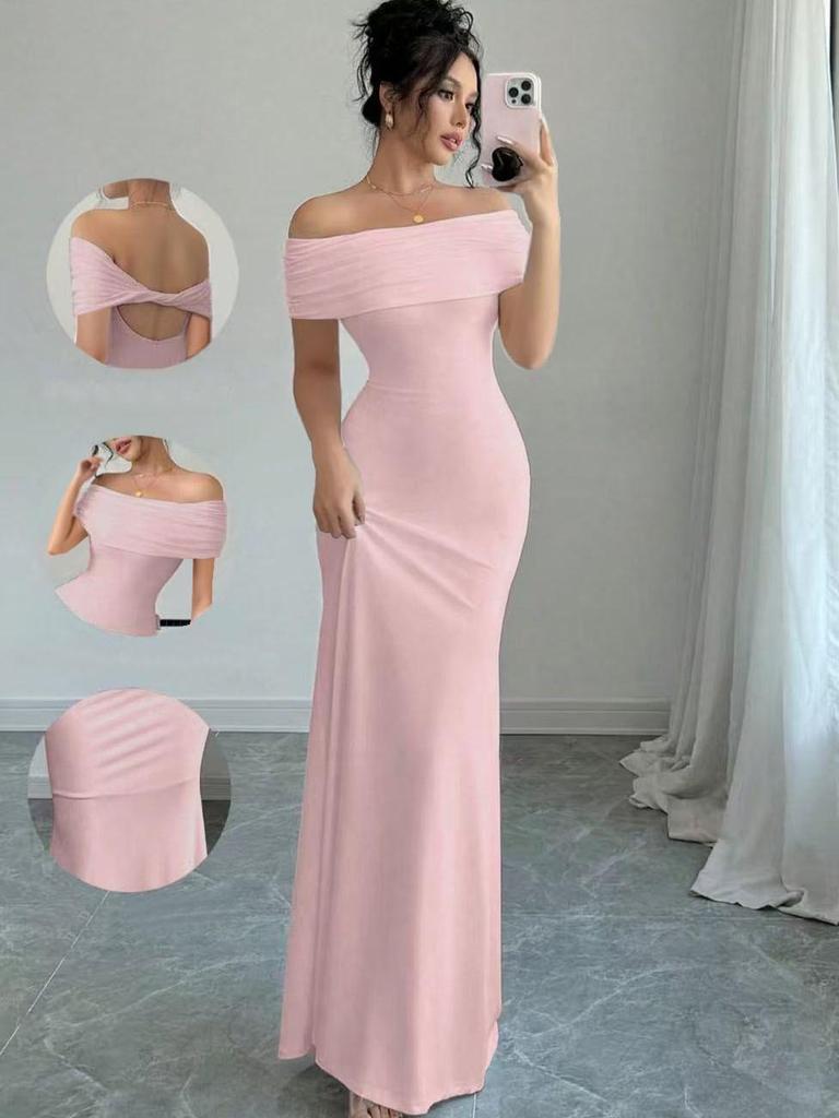 Sleeveless One-Shoulder Slim-Fit Hip-Hugging Dress for Women