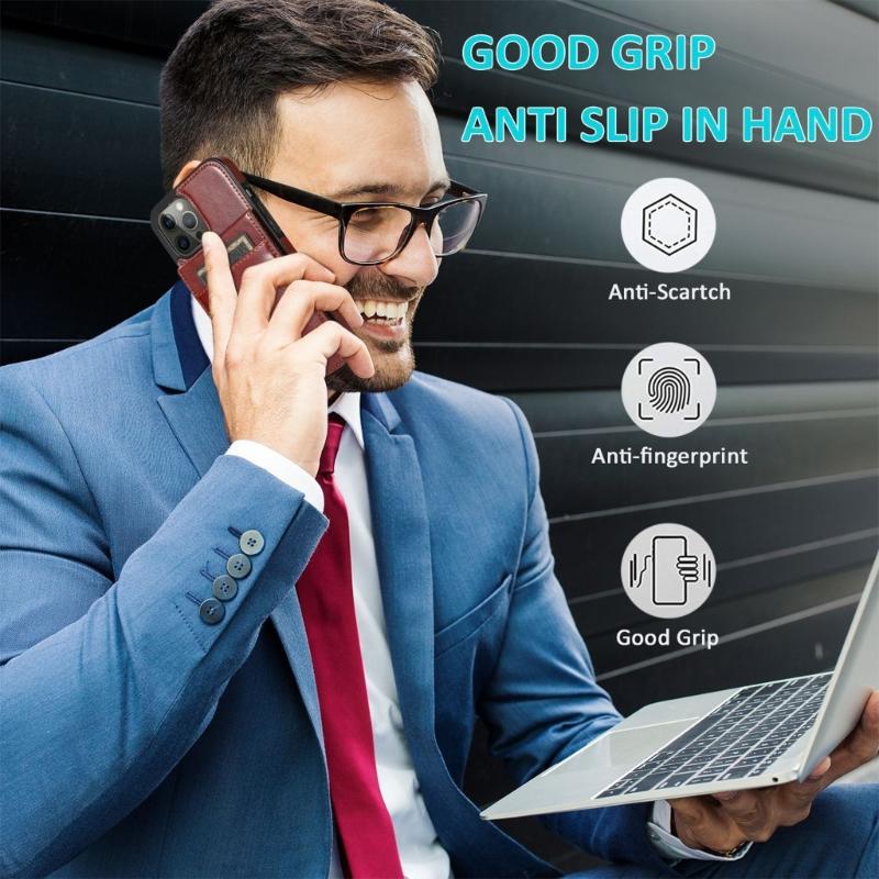 Magnetic Flip Mobile Cover for Phone 16 Series Leather Flip Wallet Case Kickstand Phone Case Covers
