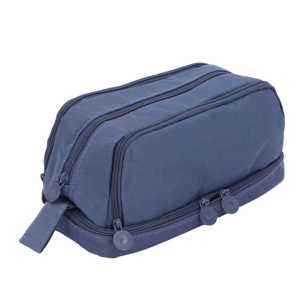 Pennfodral med stor kapacitet Dubbelöppning Pennväska Slitstarkt Canvas Pennfodral Bärbart Multifunktionellt Pennfodral för