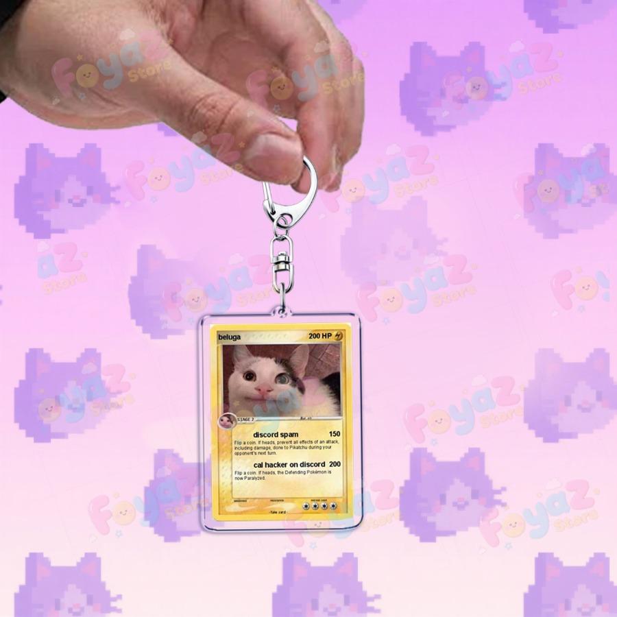 Funny Cute Cat Meme Keychain Accessories Bag Charms Cat Lover Animal Keychains Keyrings Jewelry Fans Cute Cartoon Freinds Gift