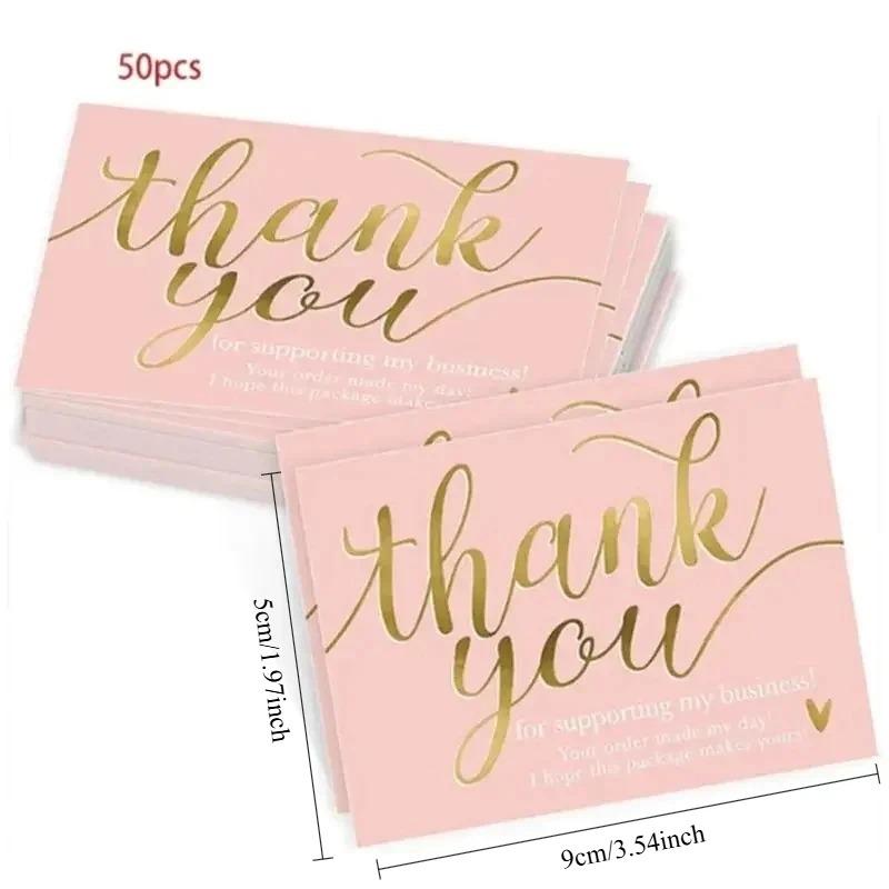 Pink Heart Shaped Appreciation Cards Bulk Thank You Gift Tags for Business Events Party Wedding Favors Craft Suppliess