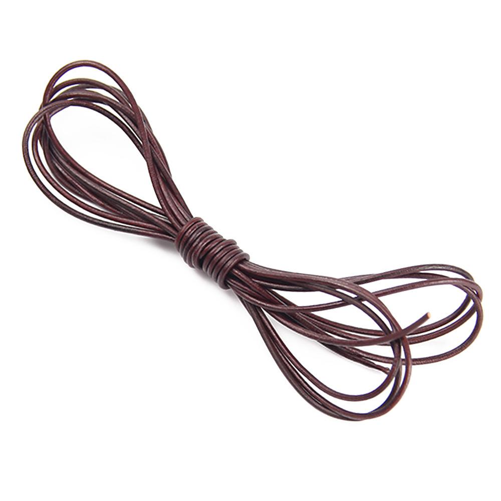 2meter Coffee Cow Leather Strap Findings Vintage Cowhide Rope Flat Leather Cord String Rope DIY Necklace Bracelet Making