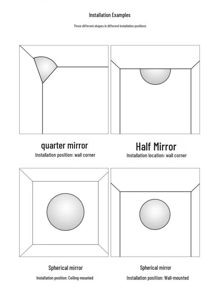 Wide-Angle Indoor/Outdoor Spherical Mirror - Anti-Theft Reflective Traffic Mirror