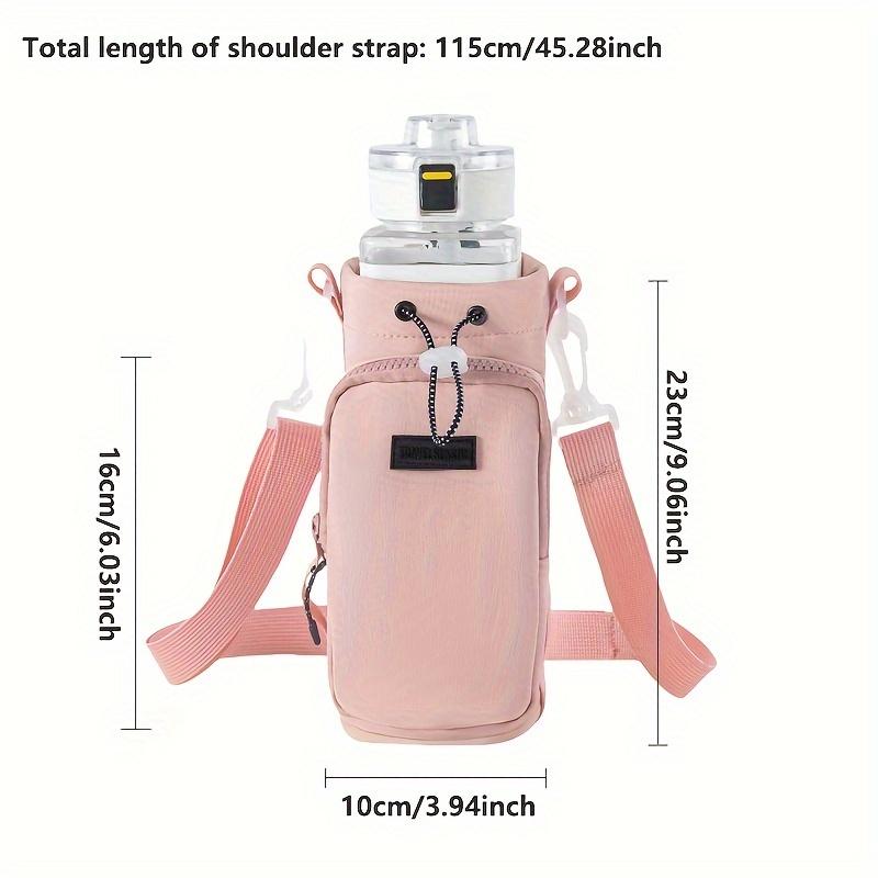 Insulated Water Bottle Holder Bag - Durable Outdoor Design, Adjustable Shoulder Straps and Spacious Zipper Pocket, Perfect for Travel, Hiking