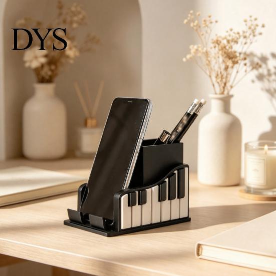 Creative Office Supplies Decor Piano Shape Pen Holder, Music Themed Organizer, with Phone Stationery Holder Design, Storage Box for And School Shaped