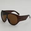 Luxury Brand Retro Big Frame Women Sunglasses Tea Color Square Pilot Shades Men One Piece Sun Eyewear UV400 Eyeglasses