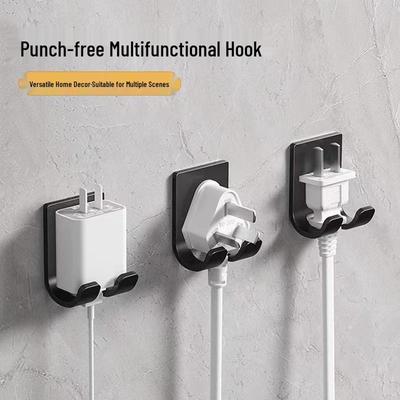 Adhesive Wall-Mounted Power Plug Holder for Kitchen