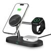 3-in-1 wireless charger for smartphone, smartwatch, and headphones with MagSafe - black