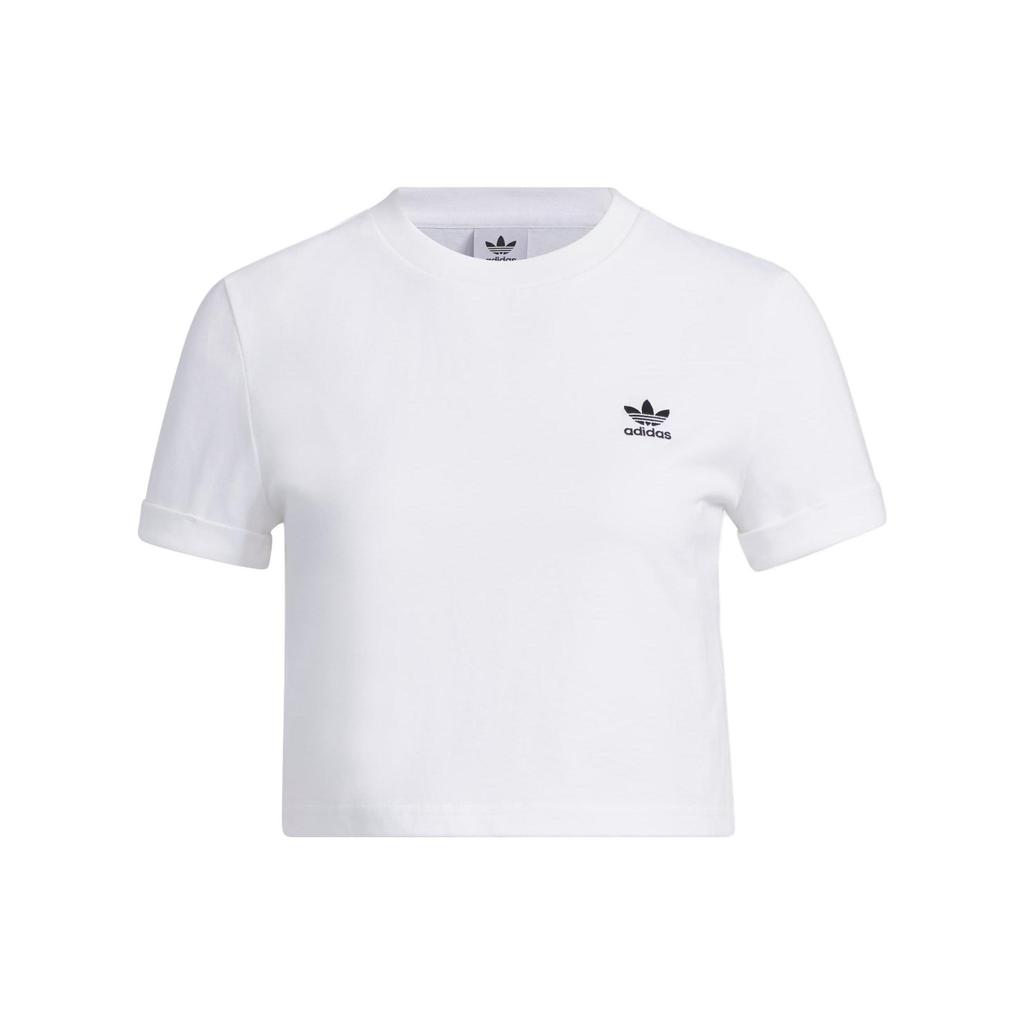 adidas Originals Adiclub Crop Top With Solid Logo Women Tops White IP1794