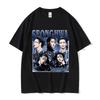 Summe Kpop Band Choi San Ateez Grafisk Dam Unisex Hip Hop Kläder Överdimensionerad Bomullstryckt T-shirt Andningsbar T-shirt