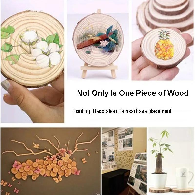 3-16CM/1-10pz Spesse Naturali Pino Rotonde Non Rifinite Fette di Legno Cerchi Con Corteccia d'Albero Dischi di Tronco Artigianato Fai da Te Matrimonio Festa Pittura