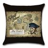Pirate Treasure Map Magnifier Print Decorative Cushion Cover Polyester Throw Pillow Cover Bedside Cushion Pillowcase 45X45Cm