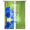 Flowers Water Waves Bamboo Tulle Curtains Balcony Room Fashion Printed Sheer Curtain Living Room Window Modern Decor