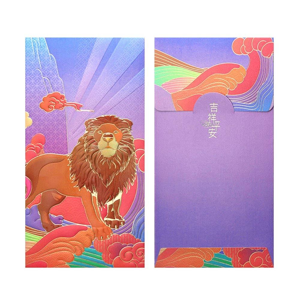 8PCS New Multicolor Red Envelope Bag Blessing Cartoon Pattern Red Packet Retro Style Crane Magpie Lucky Pocket Chinese New Year