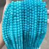 Natural Stone Sea Blue Chalcedony Beads Round Loose Spacer 6 8 10mm Pick Size For Jewelry Making Necklace Bracelet Accessory