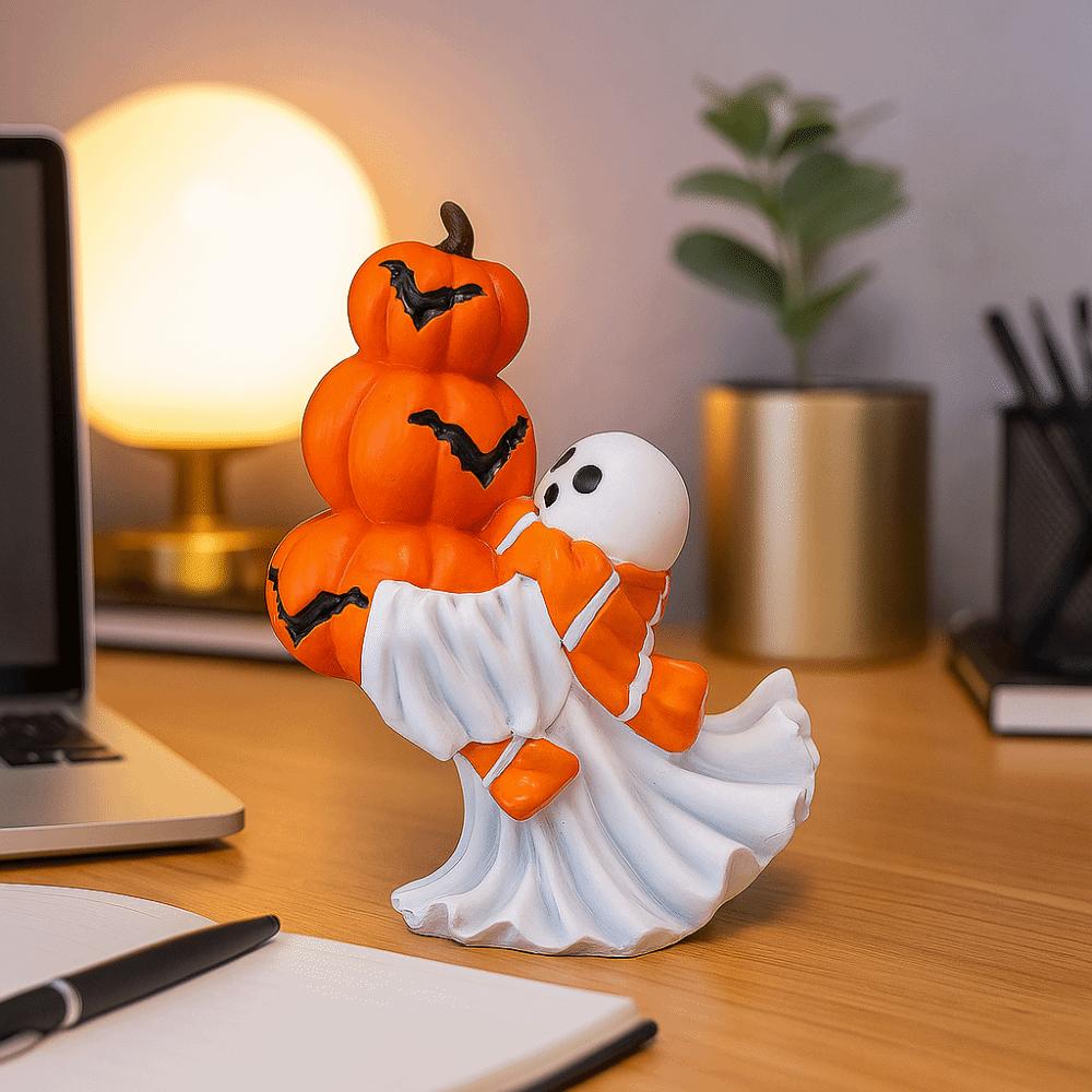 3D Sculpture Ghost Sculpture Cartoon Halloween Figurine Funny Ghost Statue  Office