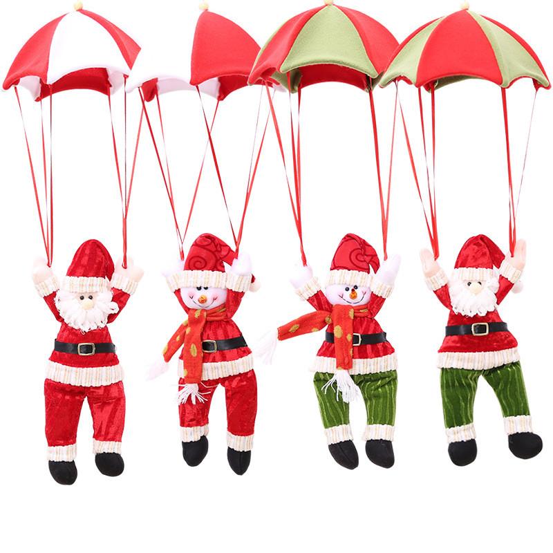 Weihnachts-Weihnachtsmann und Schneemann Hängedekorationen Aus Stoffmaterial Für Urlaubsdekoration