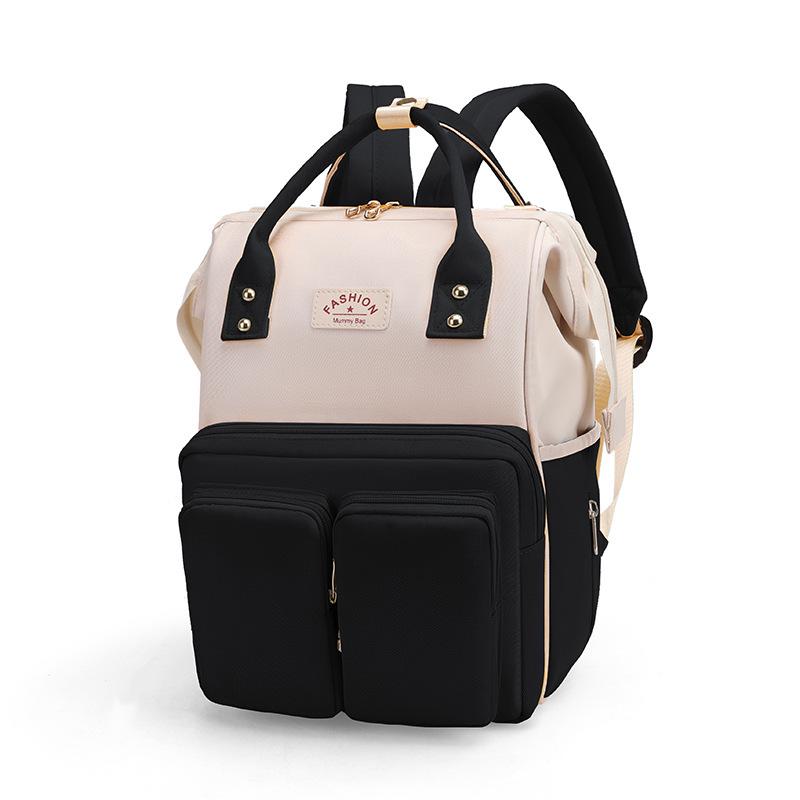 Mama's Multifunctional Backpack: Stylish Diaper Bag with Insulated Compartments & Changing Pad
