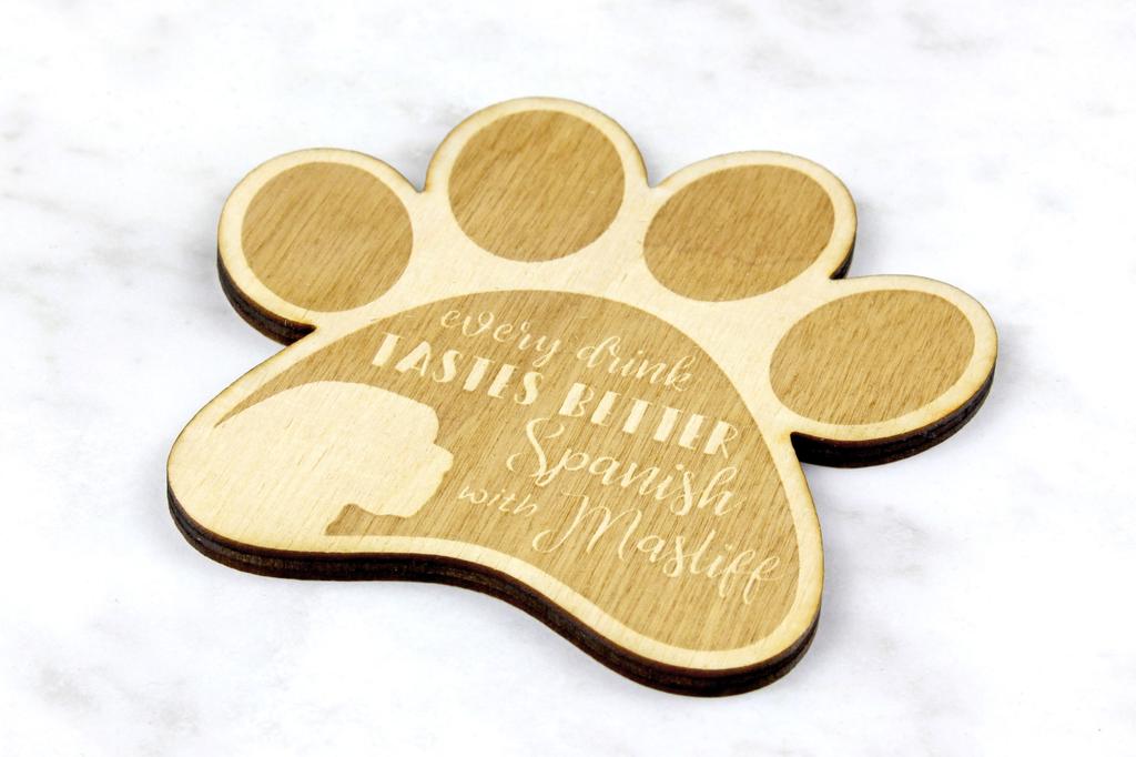 Mastiff spaniol, Mastín Español - Coaster de cană, coaster gravat cu câine, cadou pentru iubitorul de câini de marca Art-Dog