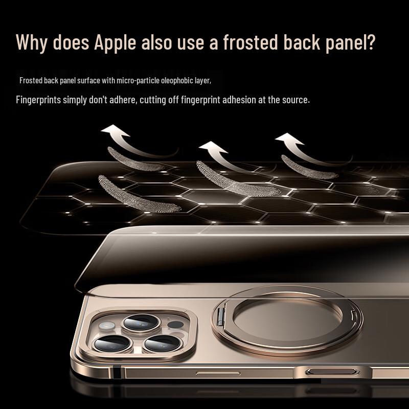 IM-CHEN MagSafe Alloy Frame Rotating Stand iPhone Case