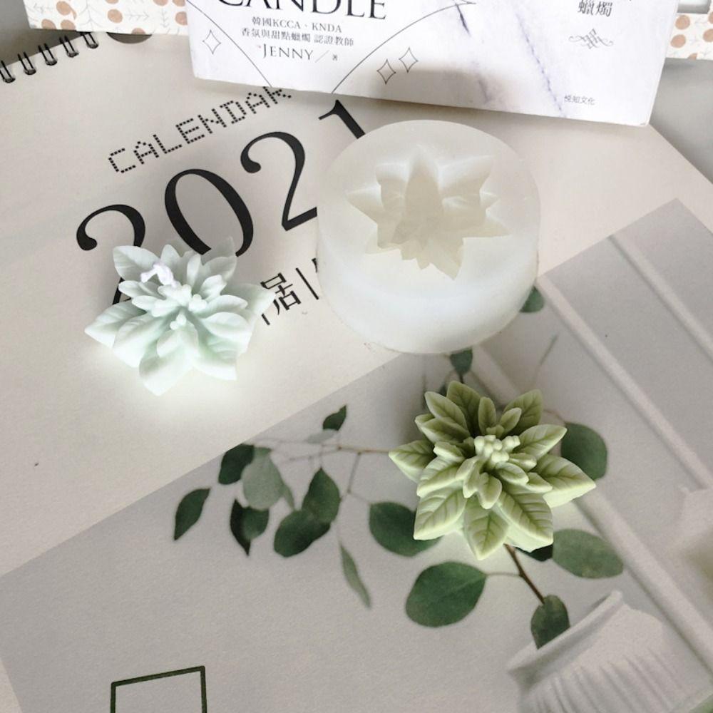Reusable Christmas Flower Mold Odorless Mould DIY Candle Mold Home Decor