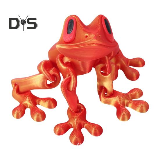 3D Printed Magnetic Frog Articulated Frog with Movable Joints Flexible Animal Stress Relief Toy for Home Office Refrigerators Desk Decoration