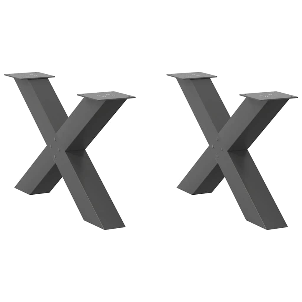 Vidaxl X-Shaped Coffee Table Legs 2 Pcs. Anthracite