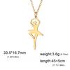 Dancing Ballerina Dancer Ballet Pendant Necklace for Women Stainless Steel Neck Chains Aesthetic Jewelry Gift In
